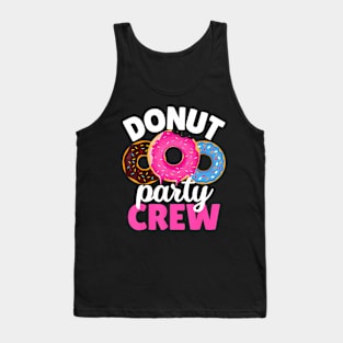 Funny Donut Party Crew Family Girl Birthday Dad Mom Squad Tank Top